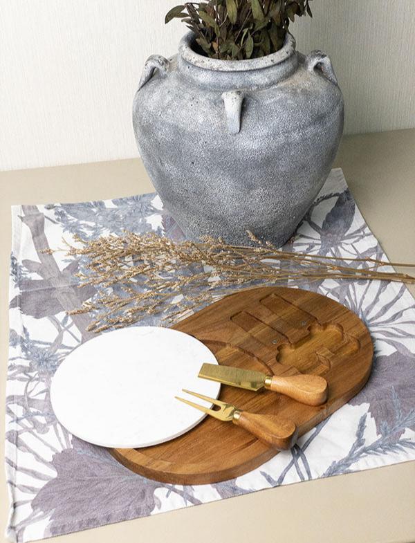 LUCERNE Acacia Wood Oval Cheese Serving Board Set