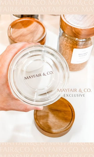 BORDEAUX WIDE Artisan Acacia Screwcap Jars - Mayfair & Co. Exclusive