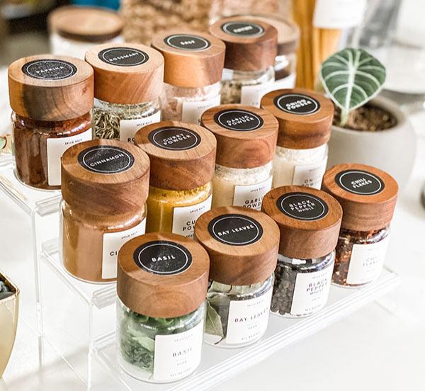 MARRAKECH Artisan Acacia Spice Jars