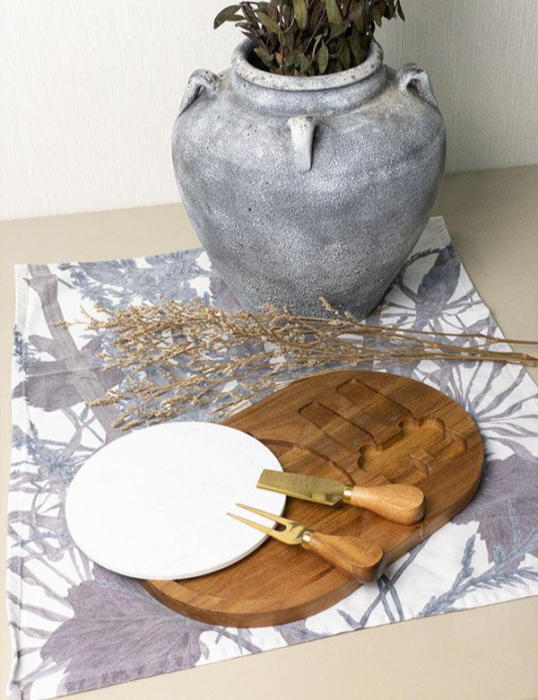 GIFT SET LUCERNE Acacia Wood Oval Cheese Serving Board Set