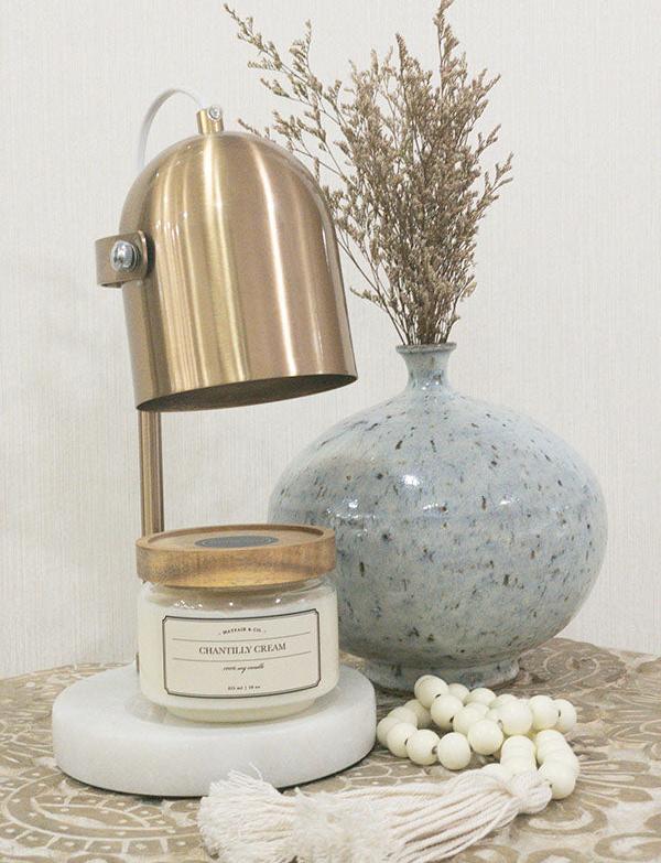 VERSAILLES Dimmable Candle Warmer Lamp with Stone Base