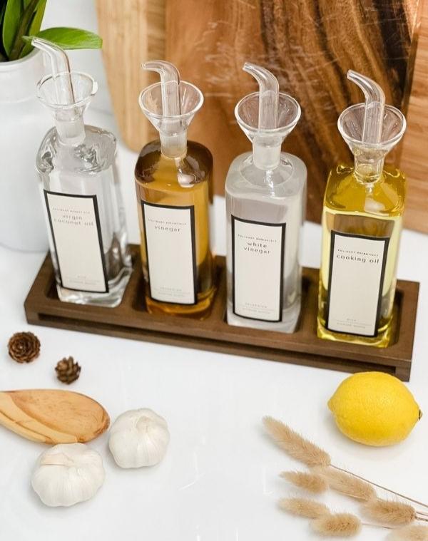 GIFT SET Puglia Oil & Sauce Cruets Set w/ Condiment Holder