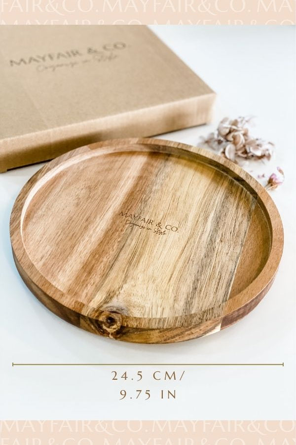 Vanity Set with Siena Acacia Turn Tray