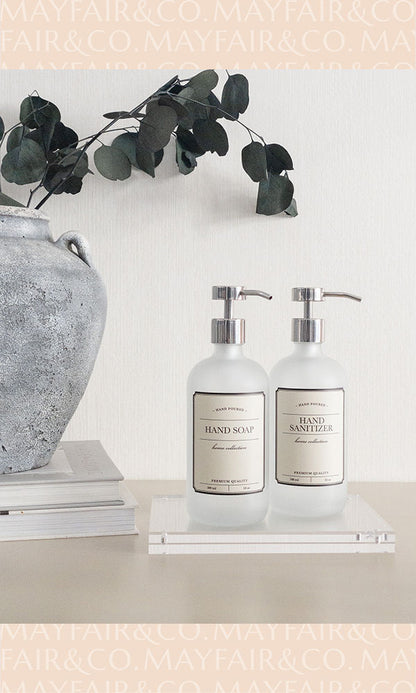 MADISON Glass Decanters with Polished Silver Pump