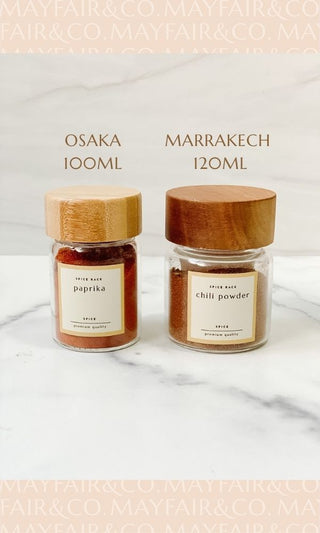 MARRAKECH Artisan Acacia Spice Jars