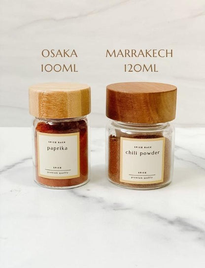 MARRAKECH Artisan Acacia Spice Jars