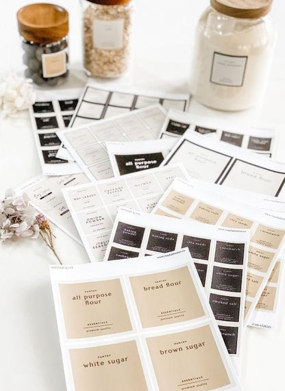 PRE-MADE SET Spice Jar Labels (Set of 16)