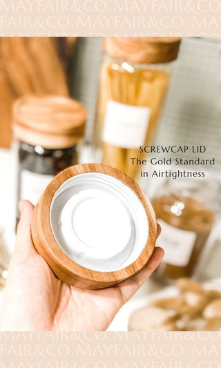SICILY SLIM Artisan Acacia Screwcap Jars