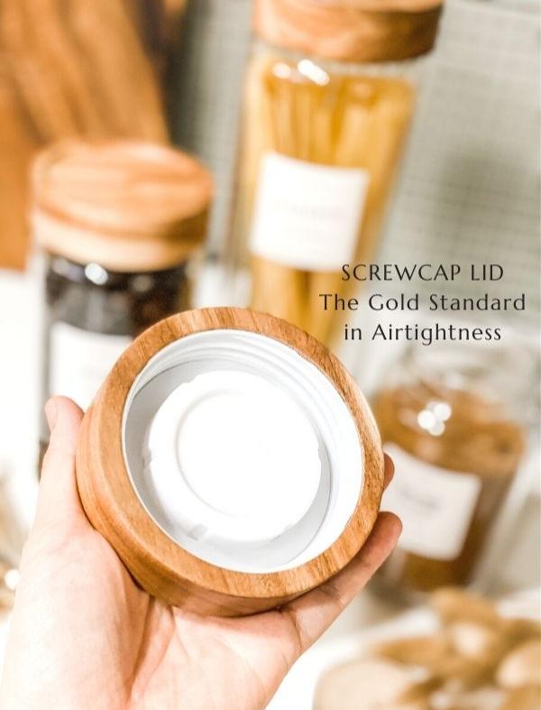 BORDEAUX WIDE Artisan Acacia Screwcap Jars - Mayfair & Co. Exclusive