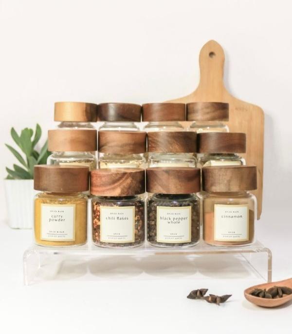 MARRAKECH Artisan Acacia Spice Jars