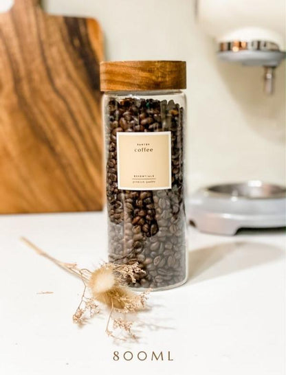 SICILY SLIM Artisan Acacia Screwcap Jars