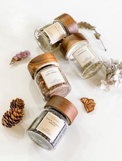 MARRAKECH Artisan Acacia Spice Jars