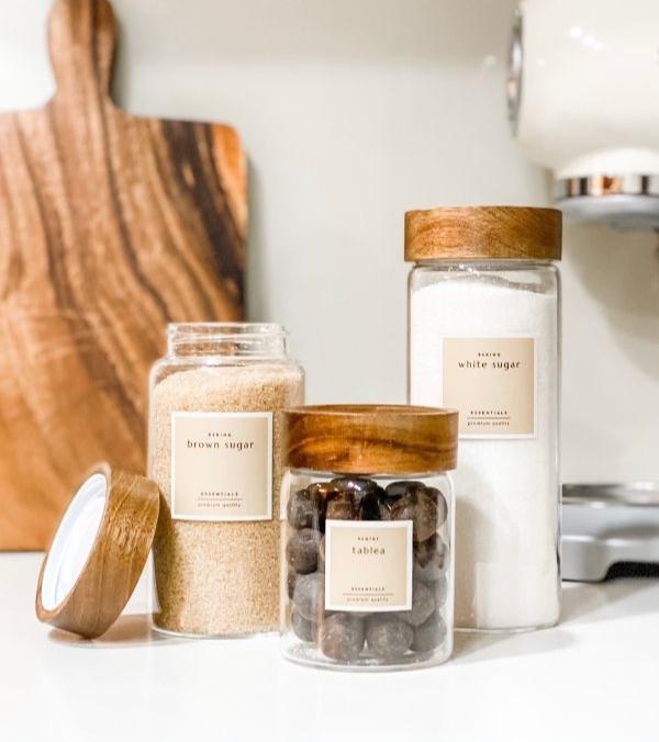 SICILY SLIM Artisan Acacia Screwcap Jars