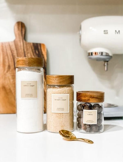 SICILY SLIM Artisan Acacia Screwcap Jars