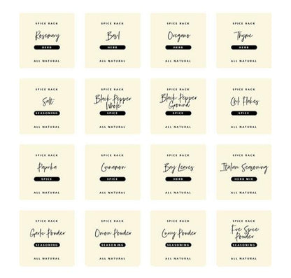 PRE-MADE SET Spice Jar Labels (Set of 16)