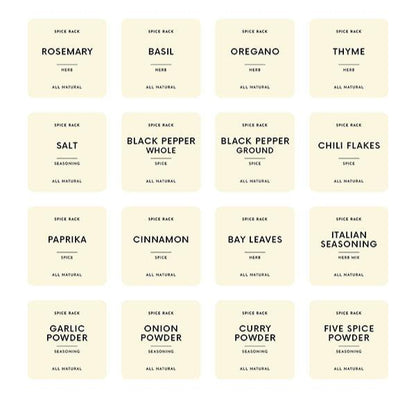 PRE-MADE SET Spice Jar Labels (Set of 16)