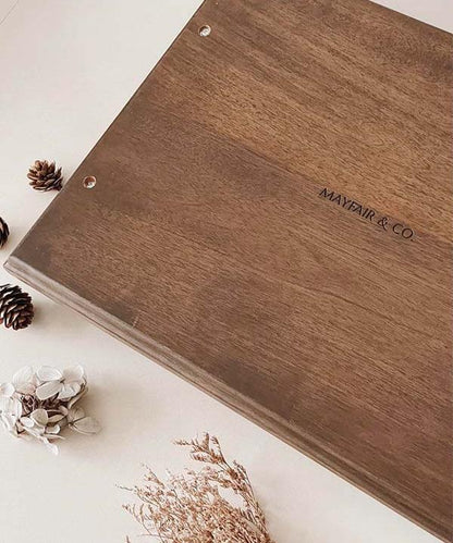 SEVILLE SERVING Mahogany Tray with Stainless Steel Handles in Brushed Gold