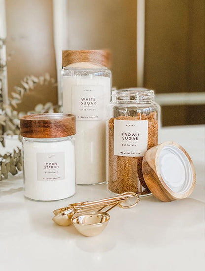 SICILY SLIM Artisan Acacia Screwcap Jars