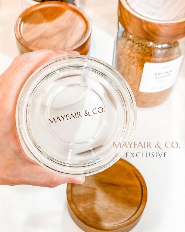 BORDEAUX WIDE Artisan Acacia Screwcap Jars - Mayfair & Co. Exclusive