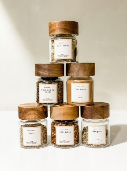 MARRAKECH Artisan Acacia Spice Jars