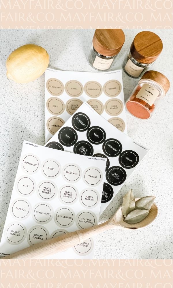 Round Labels for Spice Jars