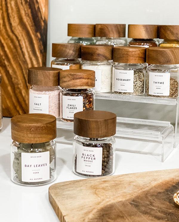 MARRAKECH Artisan Acacia Spice Jars