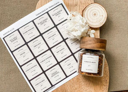 PRE-MADE SET Spice Jar Labels (Set of 16)
